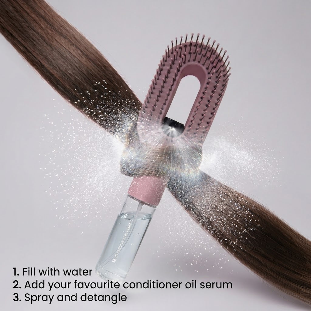 Eirae Brush Baby Pink Bedazzled Spray Hairbrush