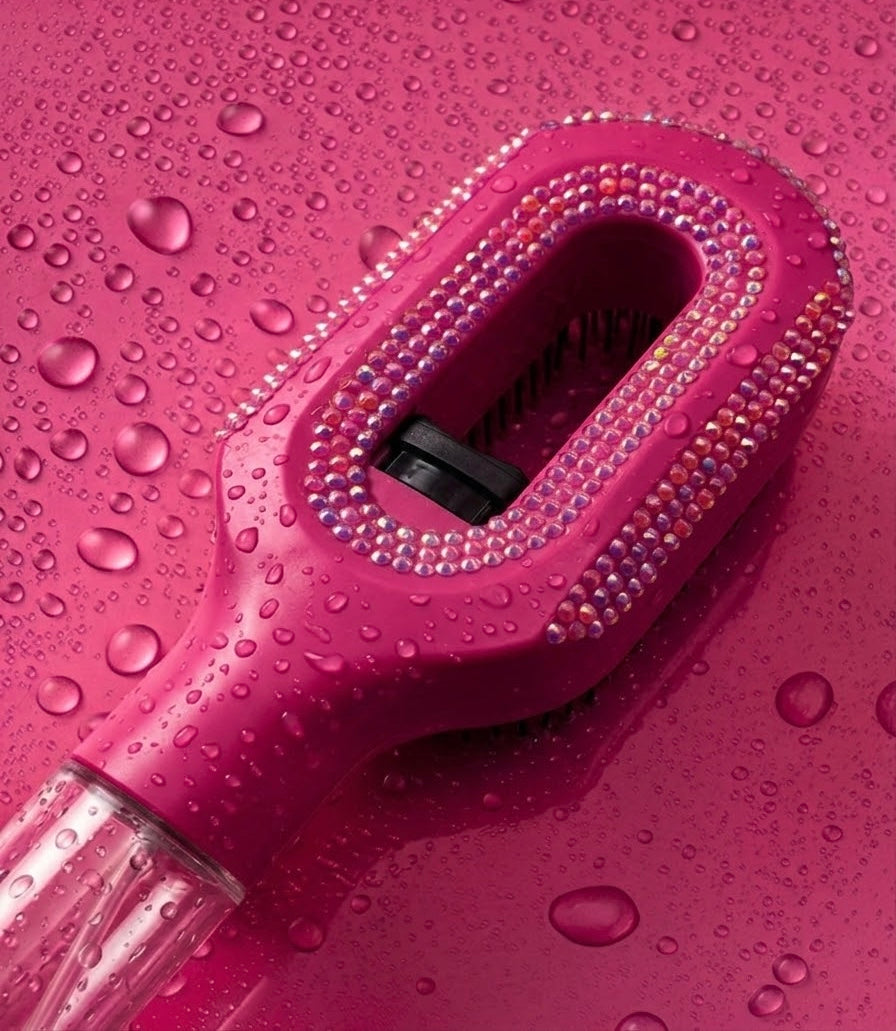 Eirae Brush Rose Pink Bedazzled Spray Hairbrush